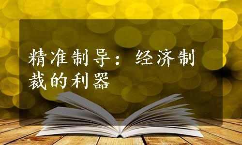 精准制导：经济制裁的利器