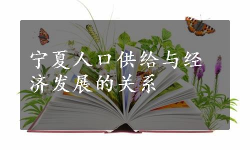 宁夏人口供给与经济发展的关系