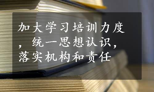 加大学习培训力度，统一思想认识，落实机构和责任