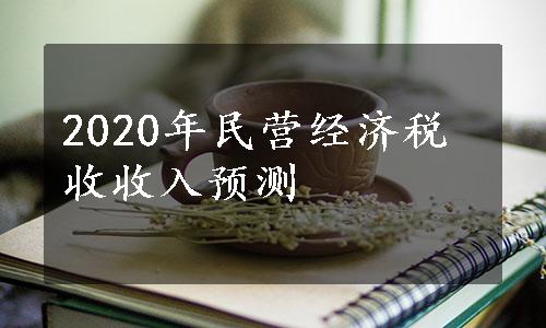 2020年民营经济税收收入预测