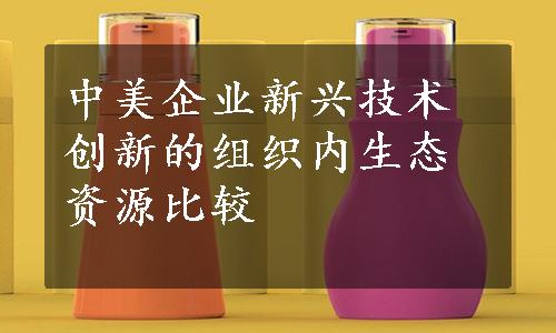 中美企业新兴技术创新的组织内生态资源比较