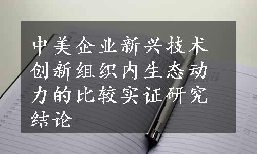 中美企业新兴技术创新组织内生态动力的比较实证研究结论