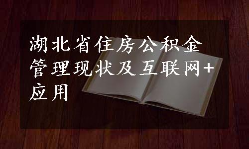 湖北省住房公积金管理现状及互联网+应用