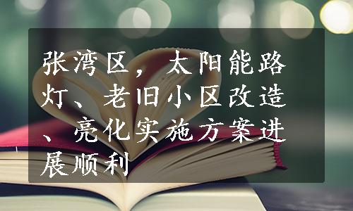 张湾区，太阳能路灯、老旧小区改造、亮化实施方案进展顺利