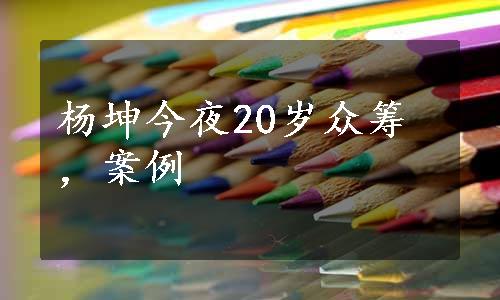 杨坤今夜20岁众筹，案例