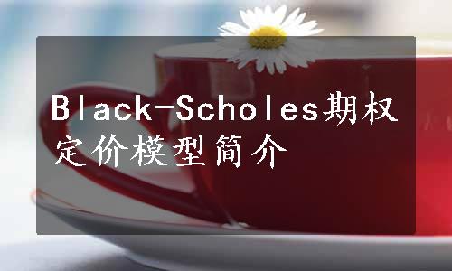 Black-Scholes期权定价模型简介