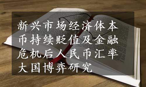 新兴市场经济体本币持续贬值及金融危机后人民币汇率大国博弈研究