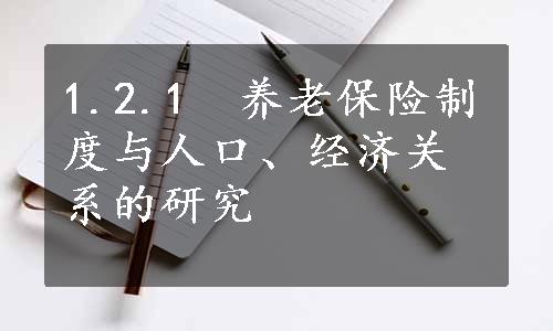 1.2.1　养老保险制度与人口、经济关系的研究