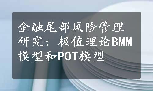 金融尾部风险管理研究：极值理论BMM模型和POT模型