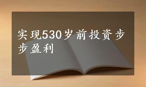 实现530岁前投资步步盈利