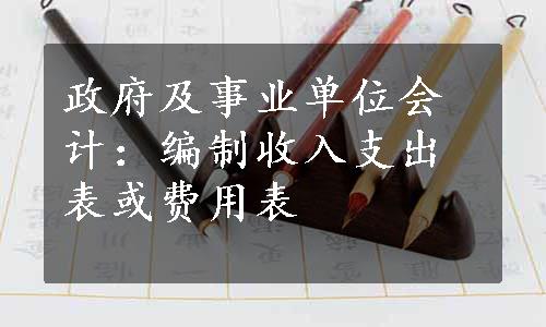 政府及事业单位会计：编制收入支出表或费用表