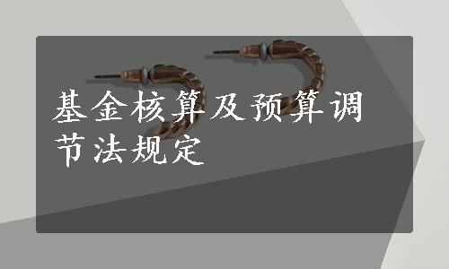 基金核算及预算调节法规定