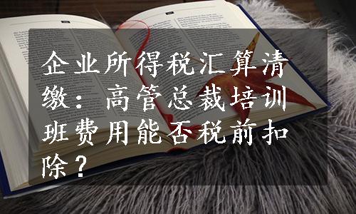 企业所得税汇算清缴：高管总裁培训班费用能否税前扣除？