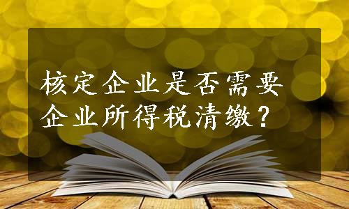 核定企业是否需要企业所得税清缴？