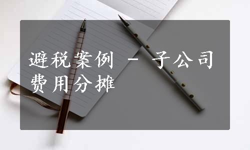 避税案例 - 子公司费用分摊