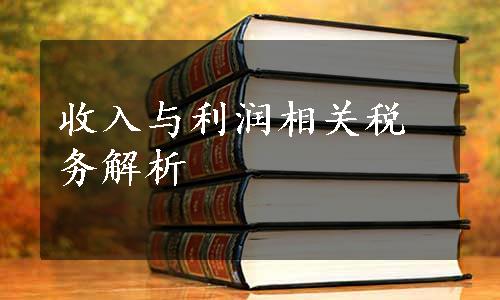 收入与利润相关税务解析