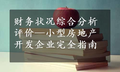 财务状况综合分析评价—小型房地产开发企业完全指南