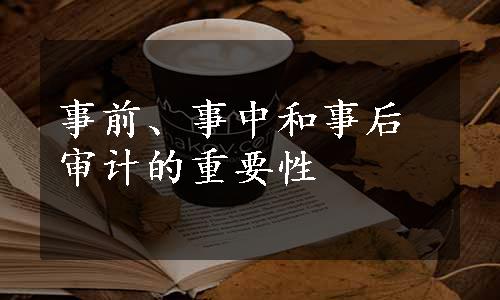 事前、事中和事后审计的重要性