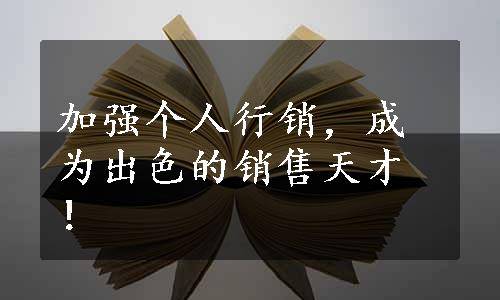 加强个人行销，成为出色的销售天才！