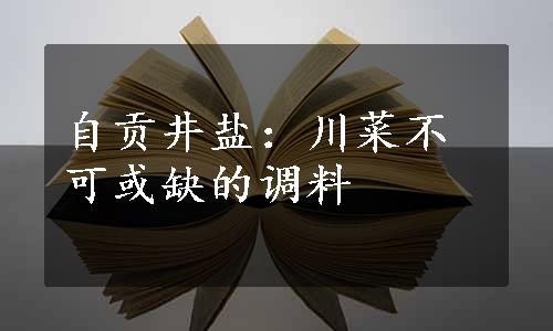 自贡井盐：川菜不可或缺的调料