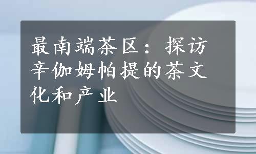 最南端茶区：探访辛伽姆帕提的茶文化和产业