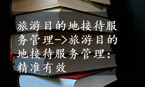 旅游目的地接待服务管理->旅游目的地接待服务管理：精准有效