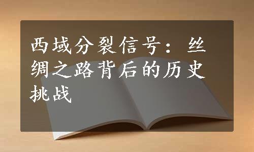 西域分裂信号：丝绸之路背后的历史挑战