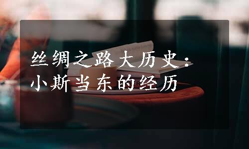 丝绸之路大历史：小斯当东的经历