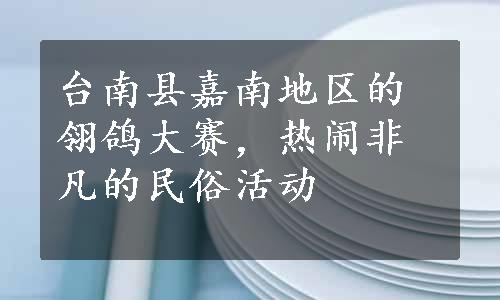 台南县嘉南地区的翎鸽大赛，热闹非凡的民俗活动