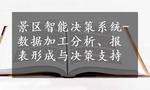 景区智能决策系统-数据加工分析、报表形成与决策支持