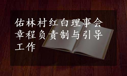 佑林村红白理事会章程负责制与引导工作