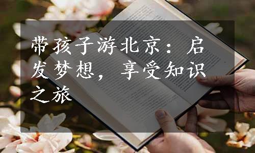 带孩子游北京：启发梦想，享受知识之旅