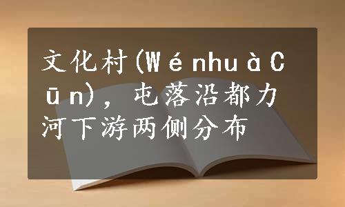 文化村(WénhuàCūn)，屯落沿都力河下游两侧分布