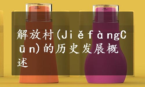 解放村(JiěfàngCūn)的历史发展概述