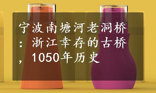 宁波南塘河老洞桥：浙江幸存的古桥，1050年历史