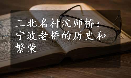 三北名村沈师桥：宁波老桥的历史和繁荣