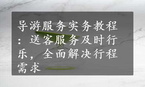 导游服务实务教程：送客服务及时行乐，全面解决行程需求