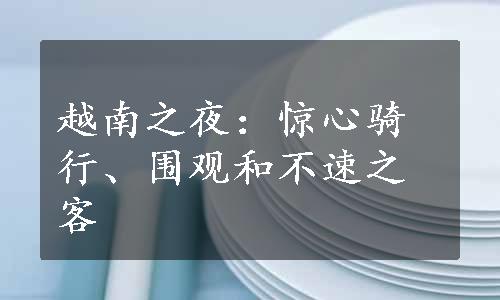 越南之夜：惊心骑行、围观和不速之客