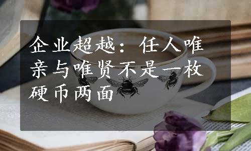 企业超越：任人唯亲与唯贤不是一枚硬币两面