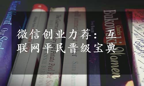 微信创业力荐：互联网平民晋级宝典