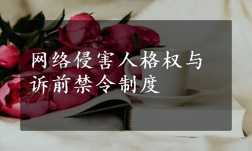 网络侵害人格权与诉前禁令制度