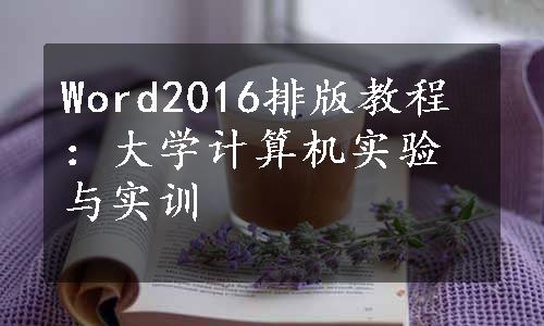 Word2016排版教程：大学计算机实验与实训