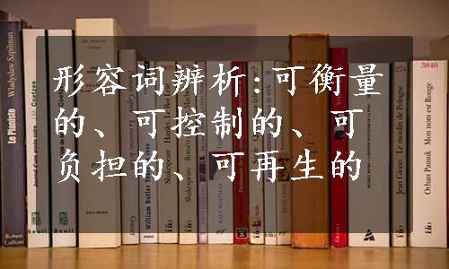 形容词辨析:可衡量的、可控制的、可负担的、可再生的