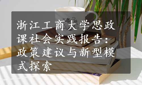 浙江工商大学思政课社会实践报告：政策建议与新型模式探索