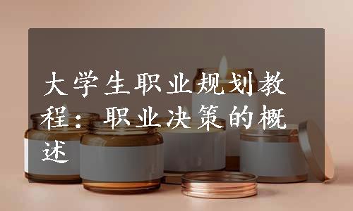 大学生职业规划教程：职业决策的概述