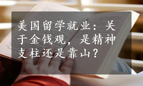 美国留学就业：关于金钱观，是精神支柱还是靠山？