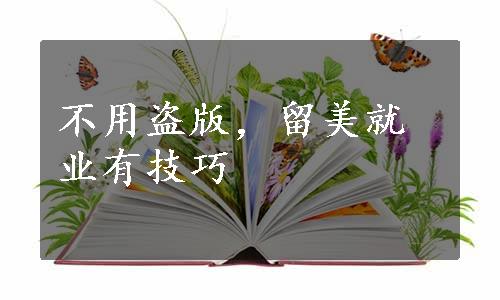 不用盗版，留美就业有技巧