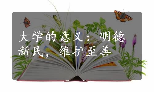 大学的意义：明德新民，维护至善