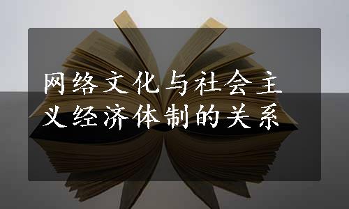 网络文化与社会主义经济体制的关系