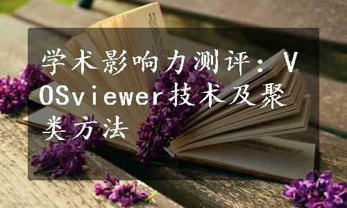 学术影响力测评：VOSviewer技术及聚类方法